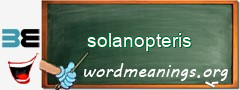 WordMeaning blackboard for solanopteris